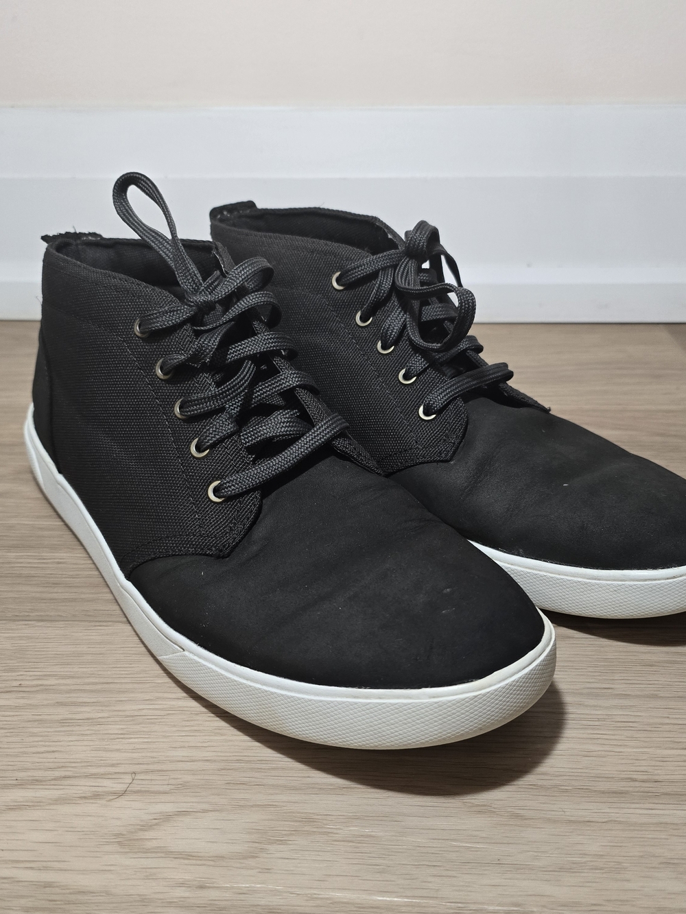 Timberland Groveton Mens Black Chukka Sneakers Canvas High Top Shoes Size 10